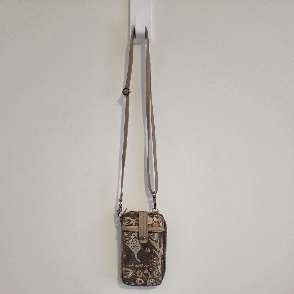 Sakroots Brown Artist Circle Boho Crossbody Wallet